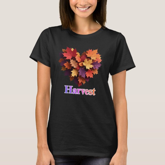 Autumn Harvest Heart Leaves T-Shirt (Vorderseite)