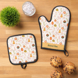 Autumn Harvest Pumpkin Ofenhandschuh & Topflappen-Set