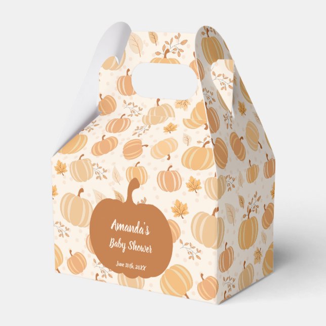 Autumn Harvest Pumpkin Pastel Baby Dusche Geschenkschachtel (Vorderseite)