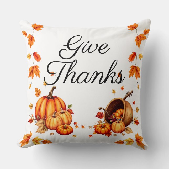 Autumn Harvest Pumpkin Throw Pillow Kissen (Vorderseite)