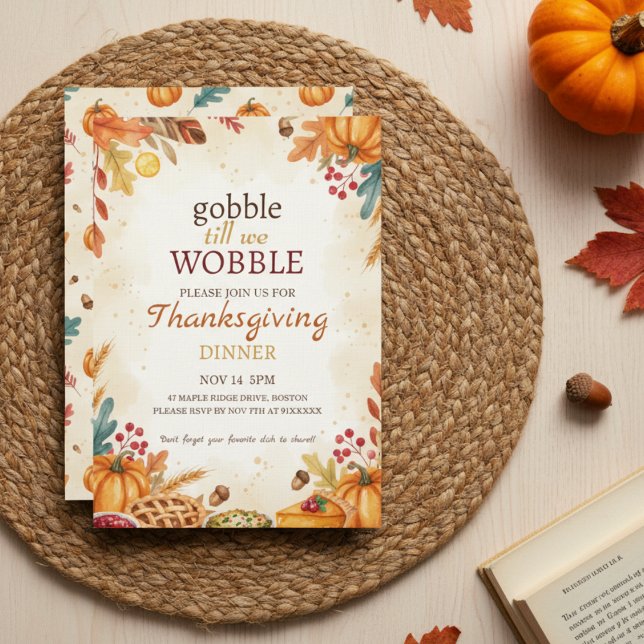 Autumn Harvest Thanksgiving Dinner Invitation Einladung (Harvest Thanksgiving Invite)