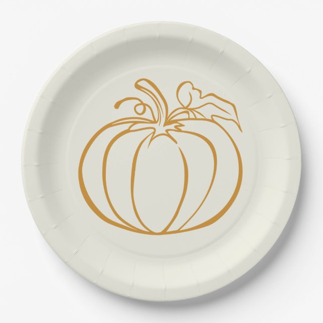 Autumn Herbst Pumpkin Erntedank Design Pappteller (Vorderseite)