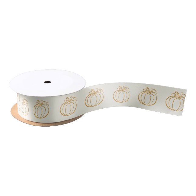 Autumn Herbst Pumpkin Erntedank Design Satinband (Spule)
