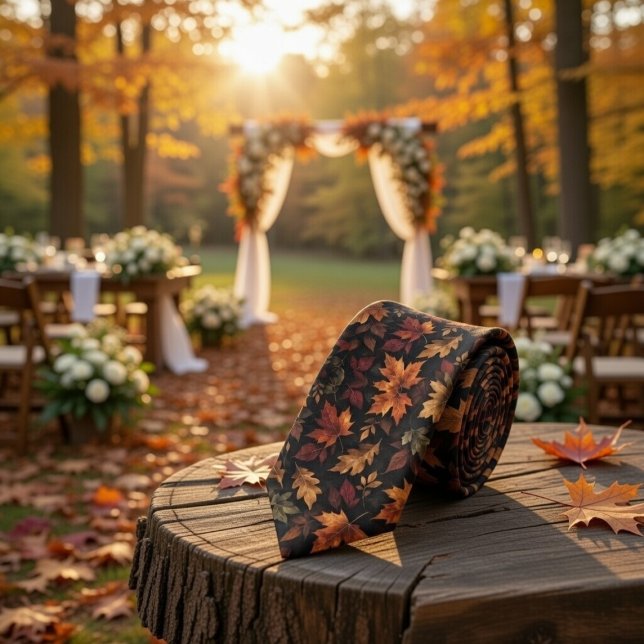 Autumn Heritage Leaves Luxury Fall Krawatte (Von Creator hochgeladen)