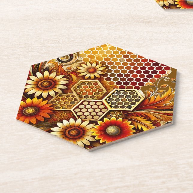 Autumn Hexagon Paper Untersetzer (angewinkelt)