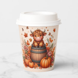 Autumn Highland Cow Paper cup Pappbecher