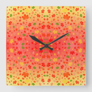 Autumn Kaleidoskop Quadratische Wanduhr
