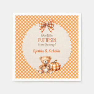 Autumn Kariert Teddy Bar Pumpkin Serviette