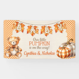 Autumn Kariert Teddy Bären Pumpkin Blätter Banner