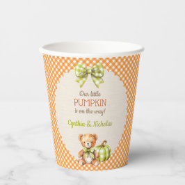 Autumn Kariert Teddy Bären Pumpkin Blätter Pappbecher