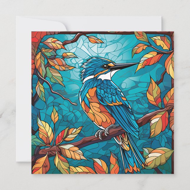 Autumn Kingfisher Flat Card (Vorderseite)
