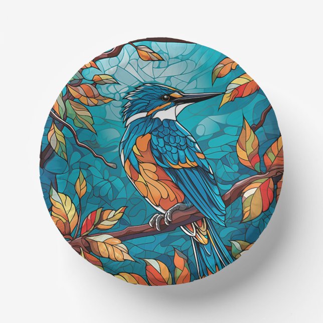 Autumn Kingfisher Paper Bowls Pappteller (Vorderseite)