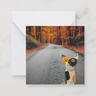 Autumn Kitty Card Mitteilungskarte