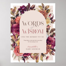 Autumn Kreath Words of Wisdom Advice Baby Shower Poster