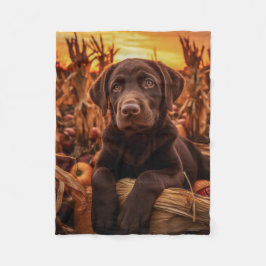Autumn Labrador Pup Fleecedecke