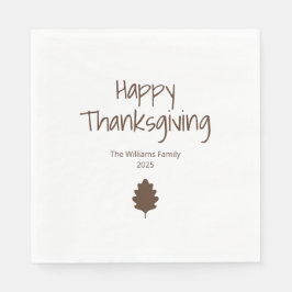 Autumn Leaf Modern Family Simple Thanksgiving Serviette