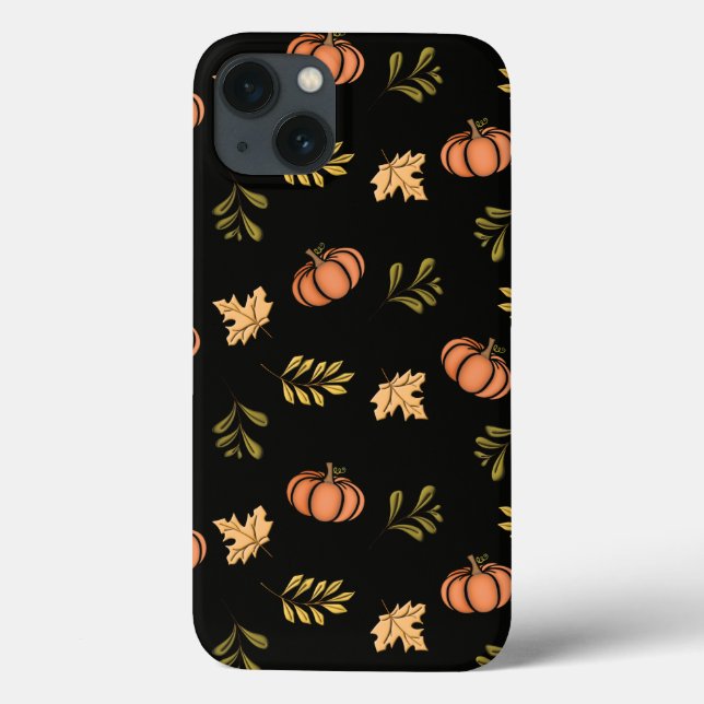 Autumn Leaf und Pumpkin Phone Case (Rückseite)