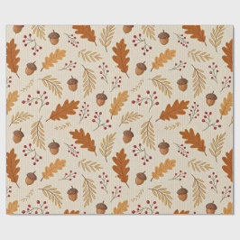 Autumn Leaves and Acorns Pattern Geschenkpapier