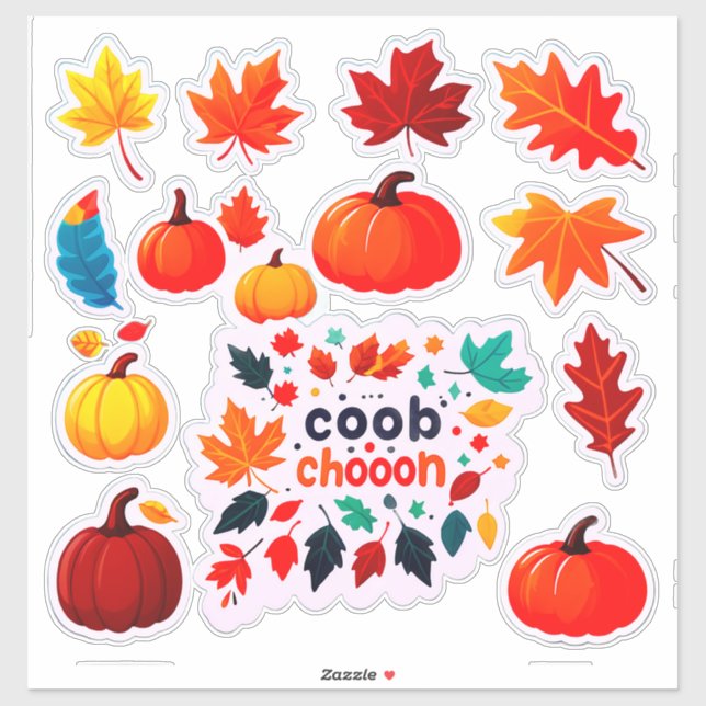 Autumn Leaves and Pumpkins Sticker Set (Blatt)