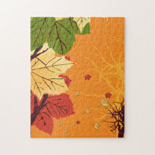 Autumn Leaves at Sunset Puzzle