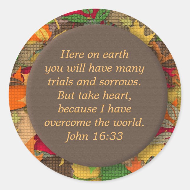 Autumn Leaves Bible Verse-Trials of Life Sticker (Vorderseite)