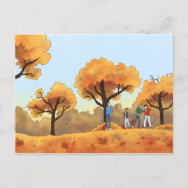 Autumn Leaves Bjornstad A&C Postcard Postkarte