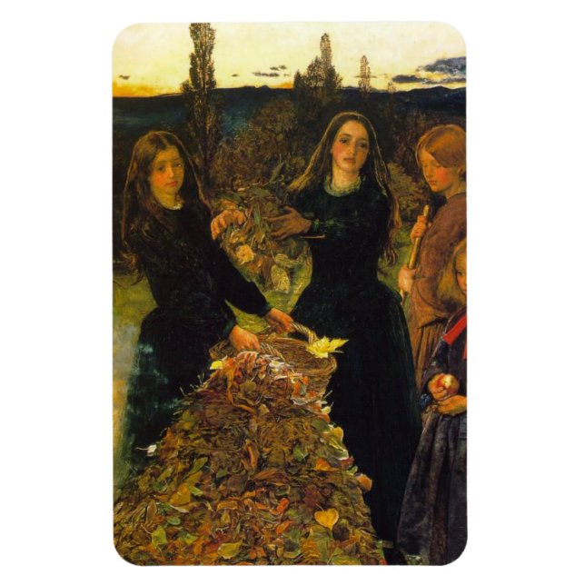 Autumn Leaves By Sir John Everett Millais Magnet (Vertikal)