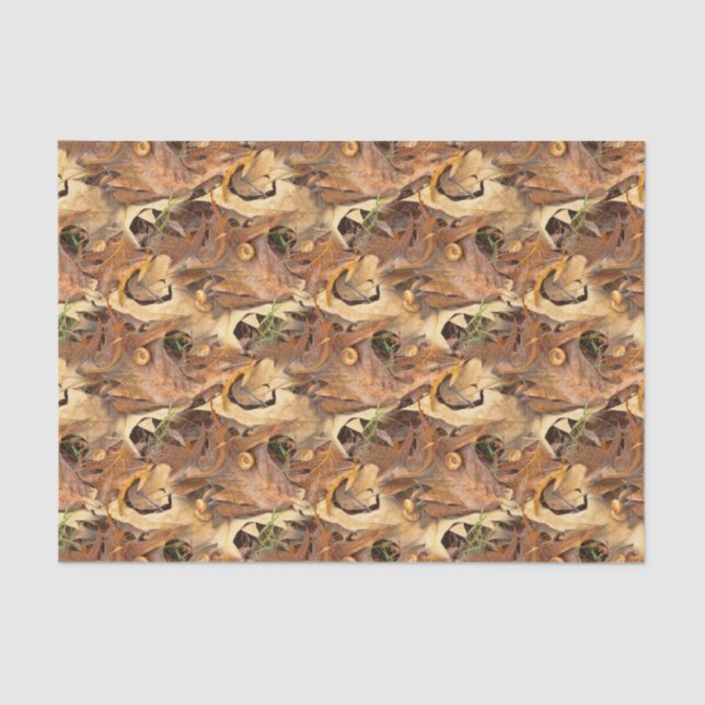 Autumn Leaves Camo Nature Abstract Fotografie Seidenpapier (Vorderseite)