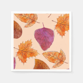 Autumn Leaves Dance - Herbstlaubs Pattern Serviette