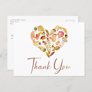 Autumn Leaves Danke Postcard Postkarte