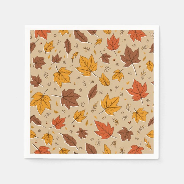 Autumn Leaves Paper Napkin Serviette (Vorderseite)