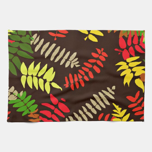 Autumn Leaves Pattern Art Geschirrtuch (Horizontal)