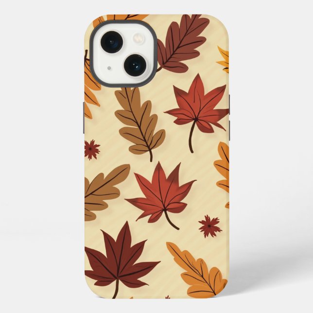 Autumn Leaves Pattern iPhone 13 Fall Hülle (Rückseite)