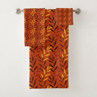 Autumn Leaves Pattern - Warm Fall Foliage Design Badhandtuch Set
