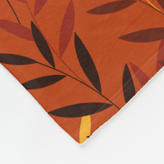 Autumn Leaves Pattern - Warm Fall Foliage Design Fleecedecke