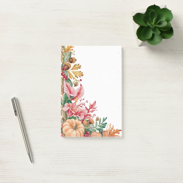 Autumn Leaves & Pumpkin Cheer Post-it Klebezettel (Büro)