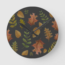 Autumn leaves runde wanduhr