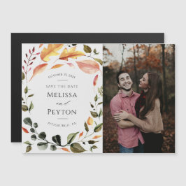 Autumn Leaves Save the Date Foto Magnet