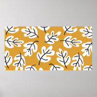 Autumn leaves vintage seamless pattern. Oak leaf s