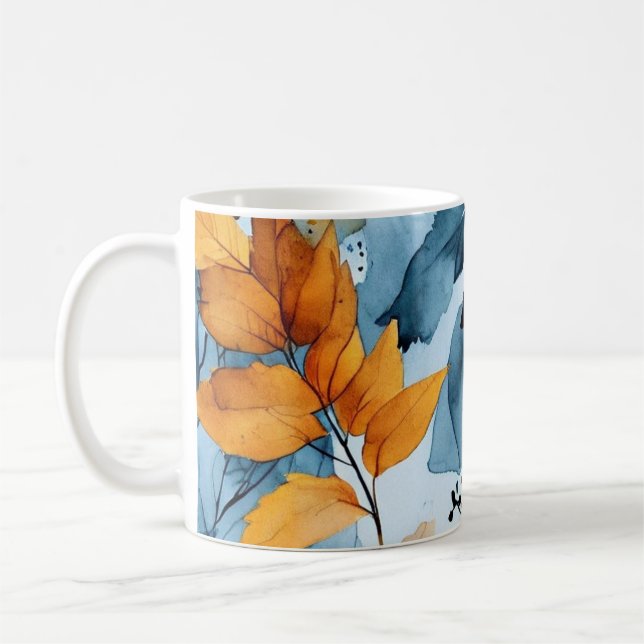 Autumn Leaves Watercolor Kaffeetasse (Links)