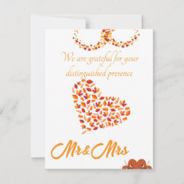 Autumn Leaves Wedding Dankeschön Card | Herr & Fra Mitteilungskarte