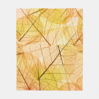 Autumn Leaves yellow and orange Background - trans Fleecedecke