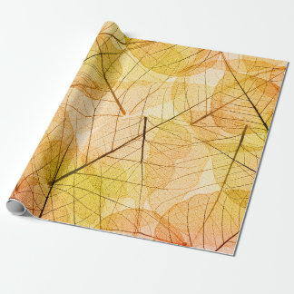Autumn Leaves yellow and orange Background - trans Geschenkpapier