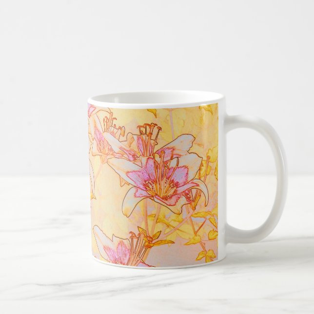 Autumn Lilie - Digital Water color Kaffeetasse (Rechts)