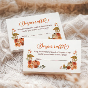 Autumn Little Pumpkin Diaper Raffle Ticket Begleitkarte