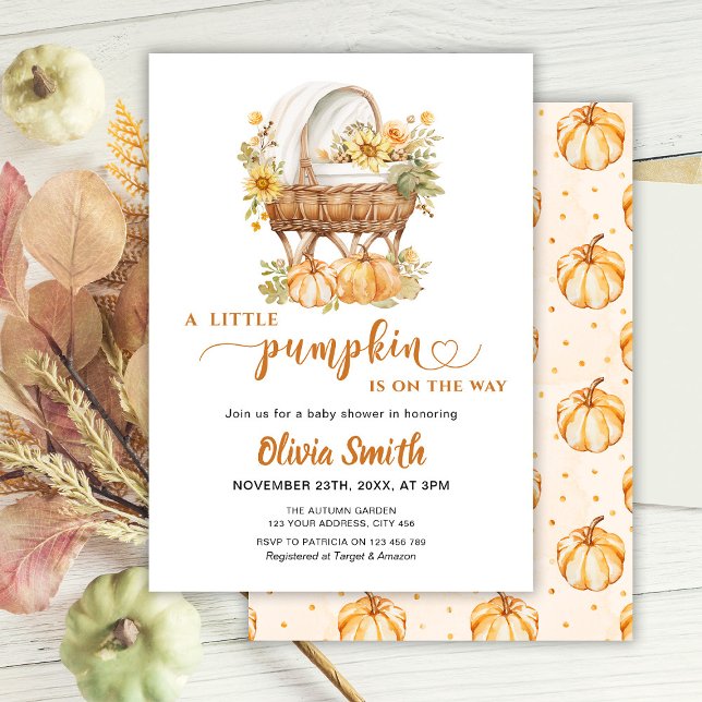 Autumn Little Pumpkin Neutral Baby Shower Einladung (Von Creator hochgeladen)