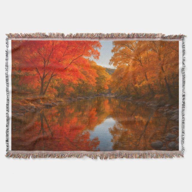 Autumn Lost Maples Throw Blanket - Fall Foliage  Decke (Vorderseite)