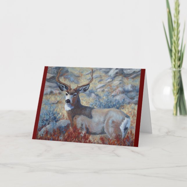 Autumn Majesty Buck Deer Fine Art Karte (Vorderseite)