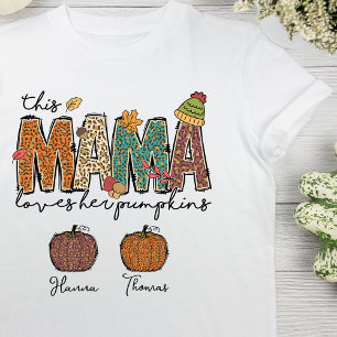 Autumn Mama Liebe her Pumpkin Leopard T-Shirt
