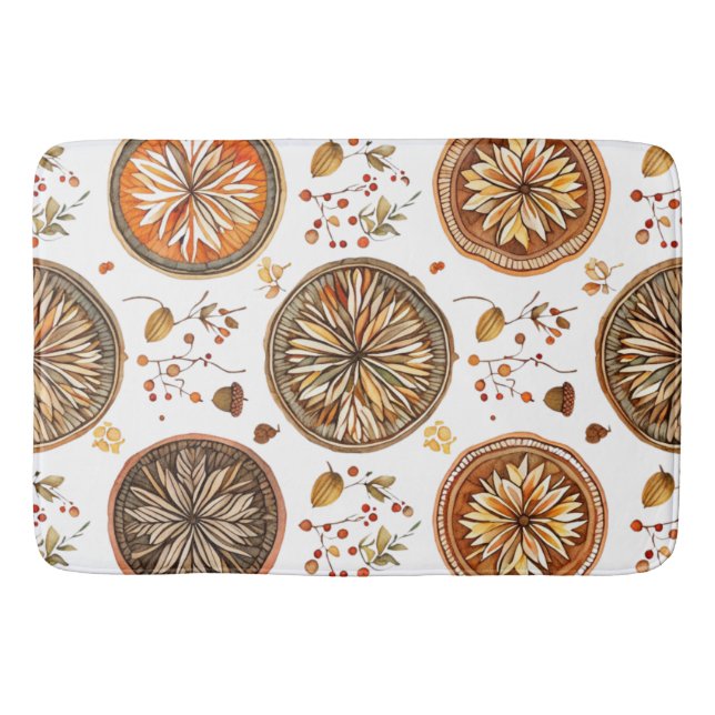 Autumn Mandala Pattern Badematte (Vorderseite)